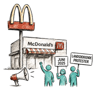 ikon som illustrerer en kampanje utenfor McDonalds